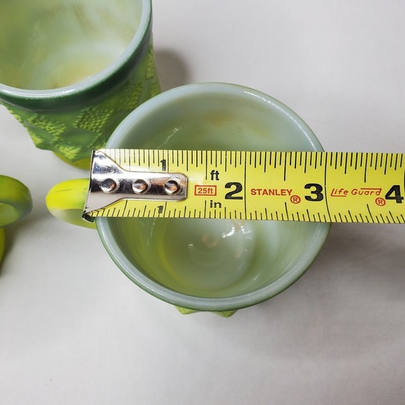 MCM FIRE KING Green Kimberly Mugs Cups Anchor Hocking Diamond Argyle Ombre 3 Set - Picture 10 of 13